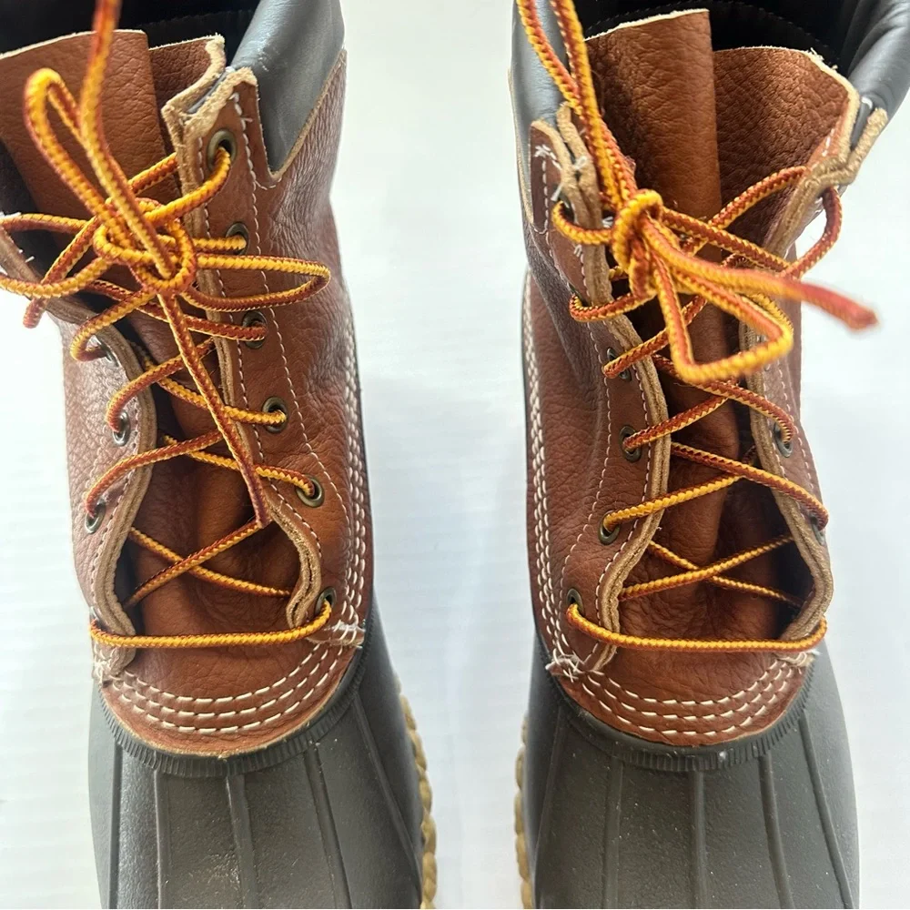 New L.L. Bean Brown Leather Bean Boots Men’s Size 10